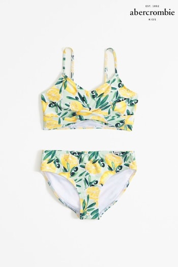 Abercrombie & Fitch Twist Front Lemon Print Bikini (908198) | £39