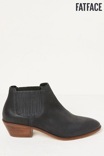 FatFace Black Ava Western Ankle Boots (908222) | £75