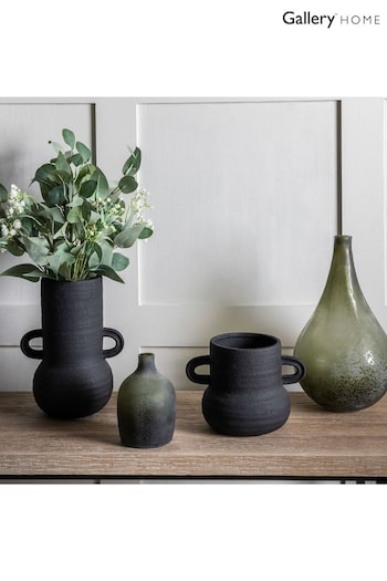 Gallery Home Black Pacifica Small Textured Vase (908297) | £26