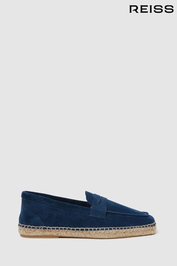 Reiss Navy Espadrille Suede Summer Shoes (908365) | £45