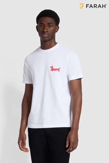 Farah White Mellini Regular Fit Graphic T-Shirt (908436) | £45
