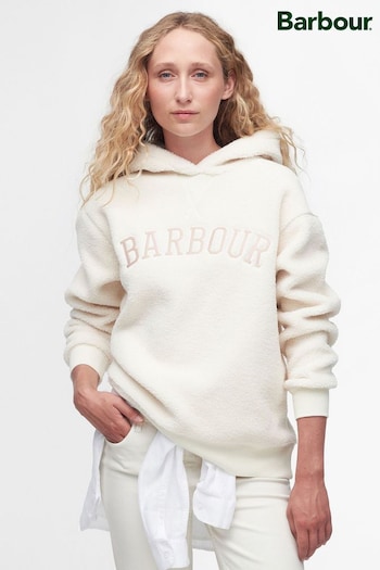 Barbour® Beige Varsity Northumberland Fleece Hoodie (908464) | £80