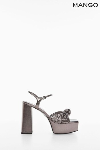 Mango Silver Knot Heel Sandals (908470) | £60