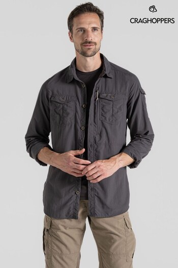 Craghoppers Grey Nosilife Adventure Long Sleeve Shirt (908897) | £85