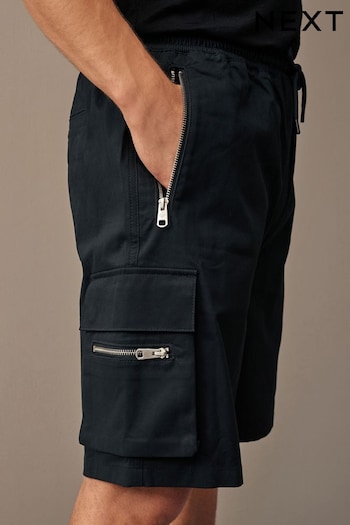 Black Smart Zip Pocket Cargo Shorts (908982) | £26