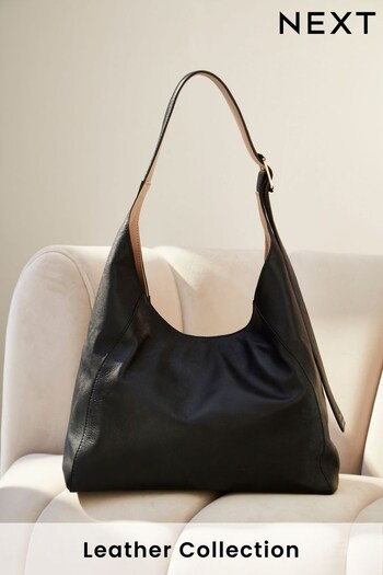 Black Premium Leather Shoulder Bag (909171) | £130