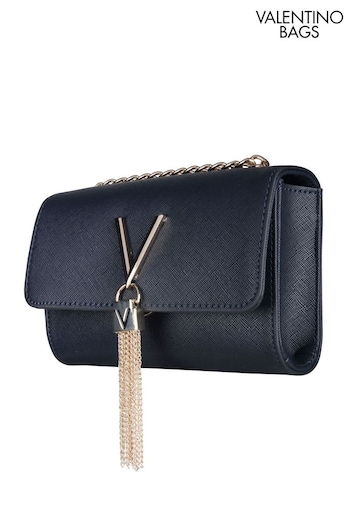 Valentino EXCLUSIVE Bags Blue Divina Chain Crossbody Tassel Bag (909178) | £75