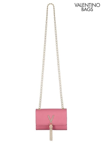 Valentino Bags Pre-Owned Pink Divina Chain Crossbody Tassel Bag (909226) | £75