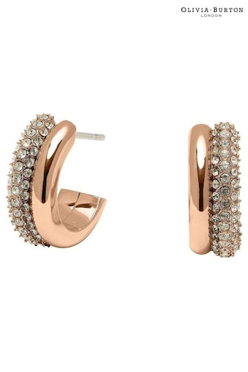 Olivia Burton Jewellery Ladies Pink Classics Crystal Hoop Earrings (909248) | £70
