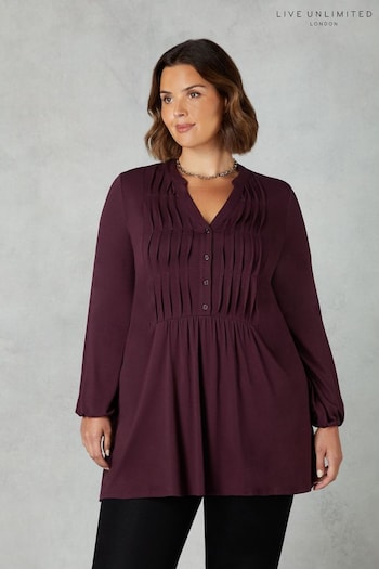 Live Unlimited Curve Purple Pintuck Yoke Tunic (909801) | £59