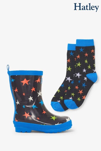 Hatley Shiny Wellies & Matching Socks (909913) | £35