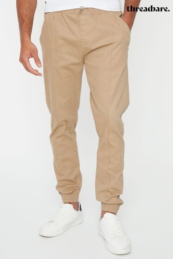 Threadbare Brown Slim Fit Cuffed Casual Trousers glittered With Stretch (910186) | £30