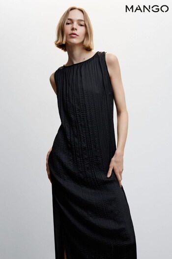 Mango Textured Midi Black Dress (910337) | £50