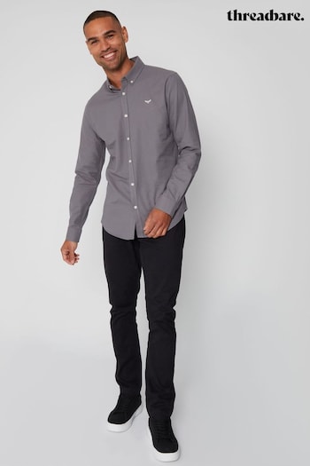 Threadbare Grey Oxford Cotton Long Sleeve Shirt (910358) | £24