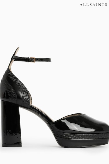 AllSaints Tiffany Platform Black Heels (910364) | £199