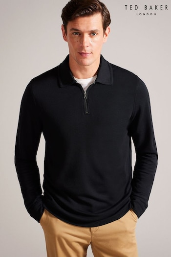 Ted Baker Karpol Regular Soft Touch Black Polo Shirt (910480) | £85