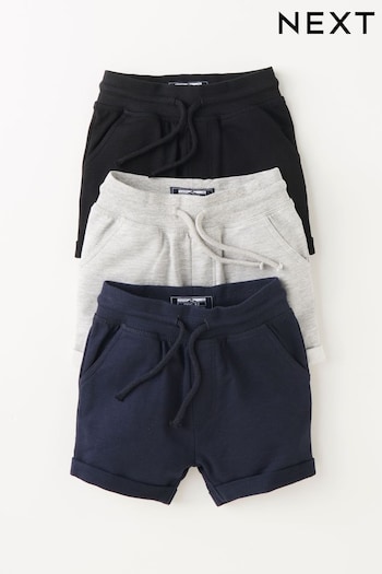 Black/Navy/Grey Jersey Shorts droit 3 Pack (3mths-7yrs) (910648) | £13 - £17