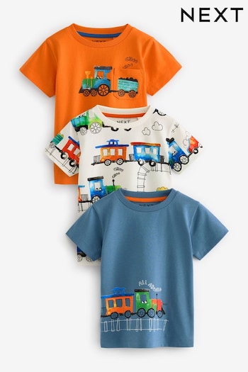 Multi Transport Short Sleeve T-Shirts 3 Pack (3mths-7yrs) (910769) | £14 - £18