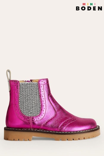 Boden Pink Leather Chelsea Boots (911116) | £55 - £59