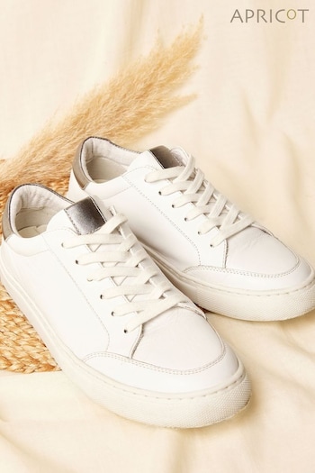 Apricot White Leather Trainers (911272) | £36