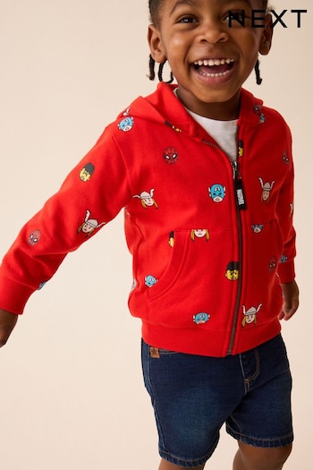 Red Marvel Avengers All Over Print Zip Through Top (9mths-8yrs) (911409) | £18 - £20
