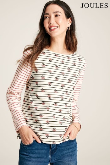 Joules Harbour Creme Floral Long Sleeve Top (911495) | £32.95