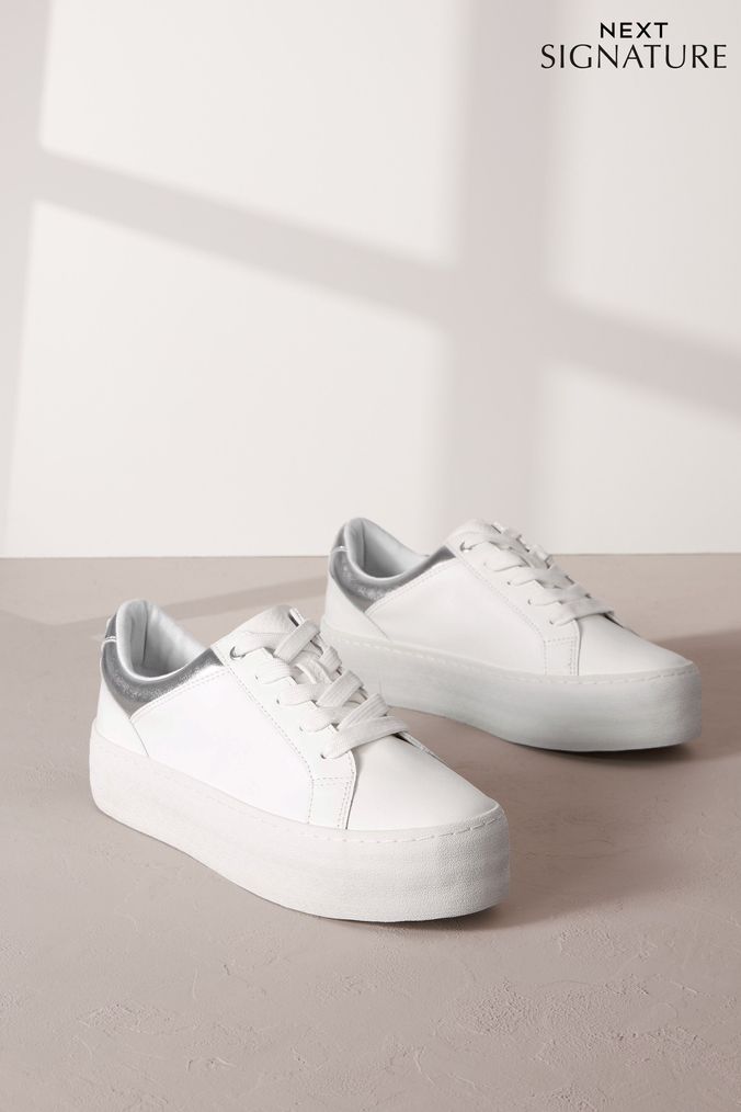 Platform discount white runners