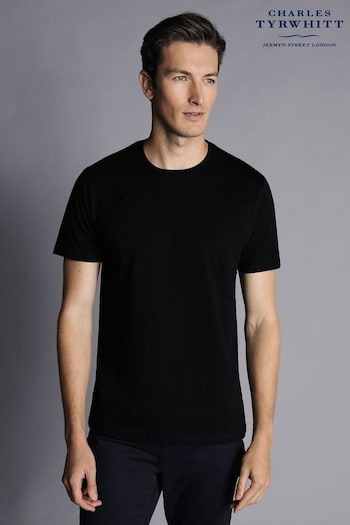 Charles Tyrwhitt Black Crew Neck Cotton T-Shirt 2 Packs (911750) | £35