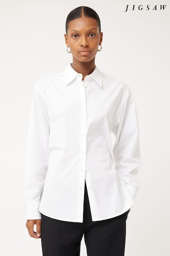 Jigsaw Cotton Poplin White Shirt (911768) | £110