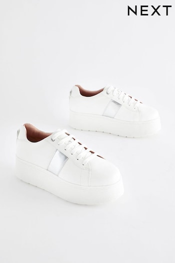 White Forever Comfort® Chunky Lace-Up Trainers (911893) | £42