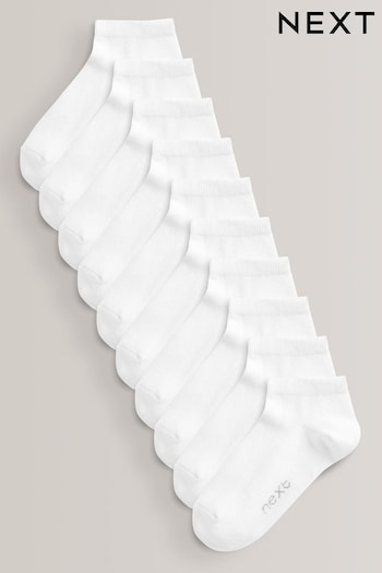 White 10 Pack Trainer Socks (911969) | £10 - £12