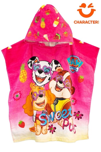 Character Pink Paw Patrol License Kids Printed Swim & Beach Towel Poncho (912044) | £17