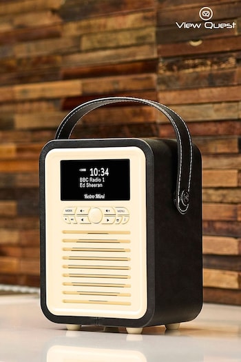 View Quest Black Mini Retro DAB Radio (912180) | £60