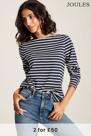 Joules Harbour Navy Hotchpotch Long Sleeve Breton Top (912245) | £29.95