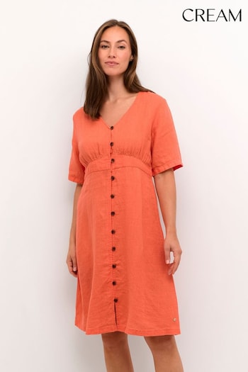 Cream Orange Bellis Dress (912813) | £100