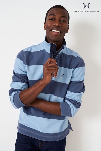 Crew Clothing Company Blue Stripe Cotton Classic Sweatshirt (912834) | £69