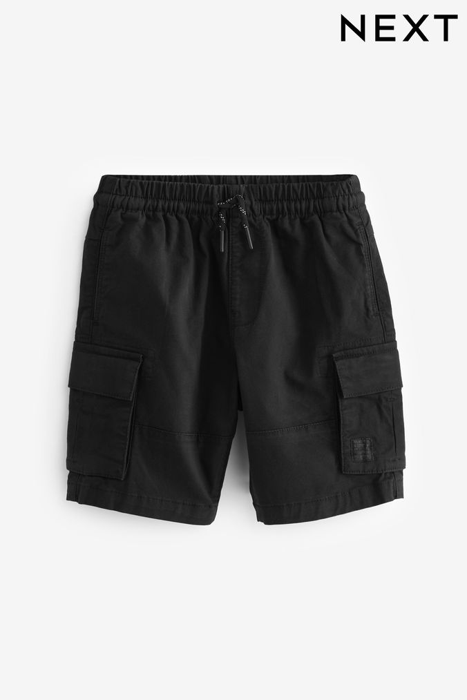 Boys black cargo shorts discount
