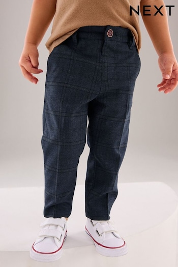 Navy Formal Check low Trousers (3mths-7yrs) (912999) | £12 - £14