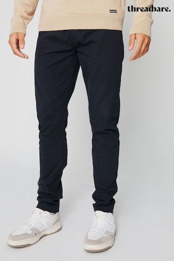 Threadbare Blue Slim Fit Pull-On Chino Trousers (913083) | £30