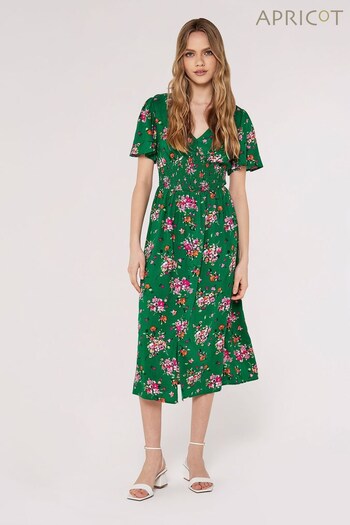 Apricot Green Multi Broderie Dress in Spun Viscose (913258) | £39