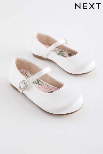 White Standard Fit (F) Bridesmaid Occasion Mary Jane Shoes kobe (913259) | £20 - £22