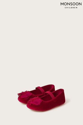 Monsoon Red Cancan Velvet Walker Shoes (913452) | £22