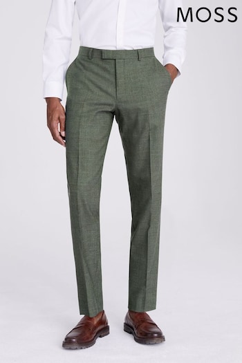 MOSS Tailored Fit Green Puppy Tooth Performance Trousers (913467) | £110