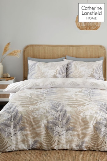 Catherine Lansfield Natural Floral Foliage Reversible Duvet Cover Set (913743) | £16 - £25