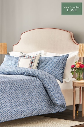 Nina Campbell Navy Blue Kyoto Duvet Cover and Pillowcase Set (913796) | £50 - £85