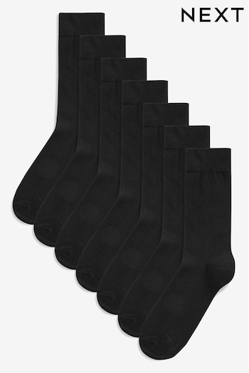 Black 7 Pack Mens Cotton Rich Socks (913953) | £12
