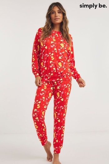 Simply Be Red Pretty Secrets Supersoft Twosie Pyjamas (914023) | £24