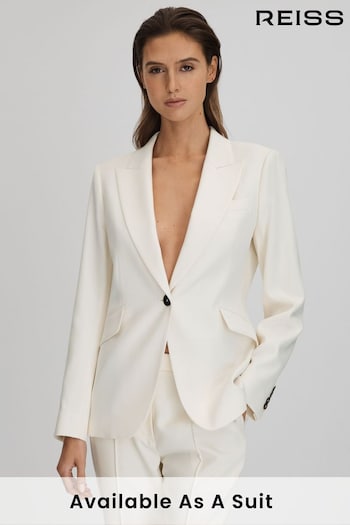 Reiss Cream Millie Tailored Single Breasted Suit Blazer (914095) | £268