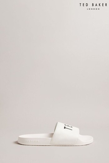 Ted Baker Auly Brand Embossed Pool White Slides (914146) | £40