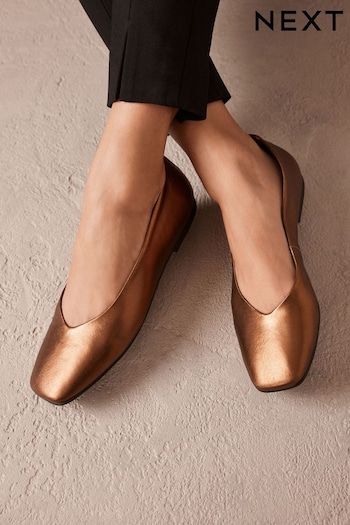 Bronze Signature Leather Hi Cut Ballerina Shoes (914284) | £39